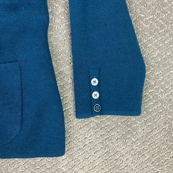 Talbots Merino Wool Sweater Blazer Women 1XP Petite Teal - Picture 2 of 12